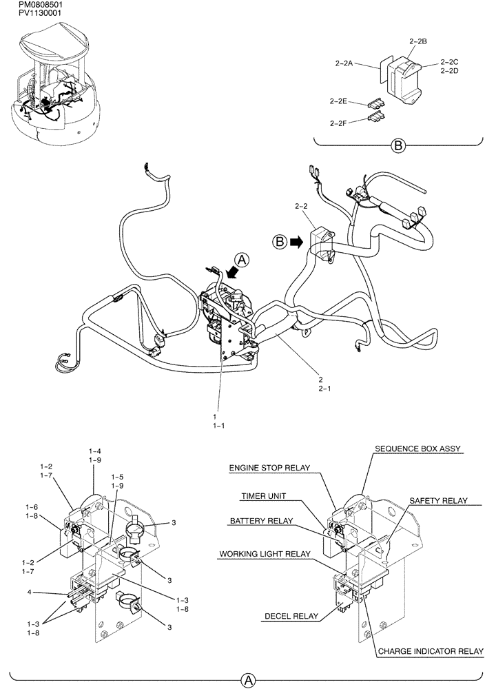 Схема запчастей Case CX27B - (01-077) - RELAY ASSY (55) - ELECTRICAL SYSTEMS