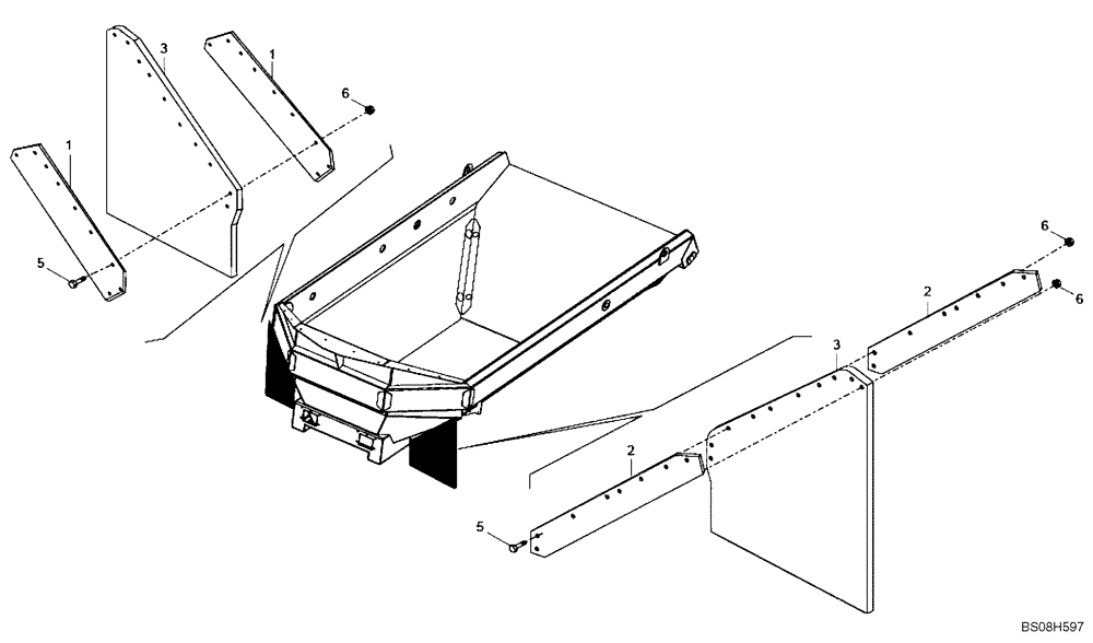 Схема запчастей Case 327B - (61A00030558[001]) - MUD GUARD ASSY, REAR (84140898) (10) - Cab/Cowlings