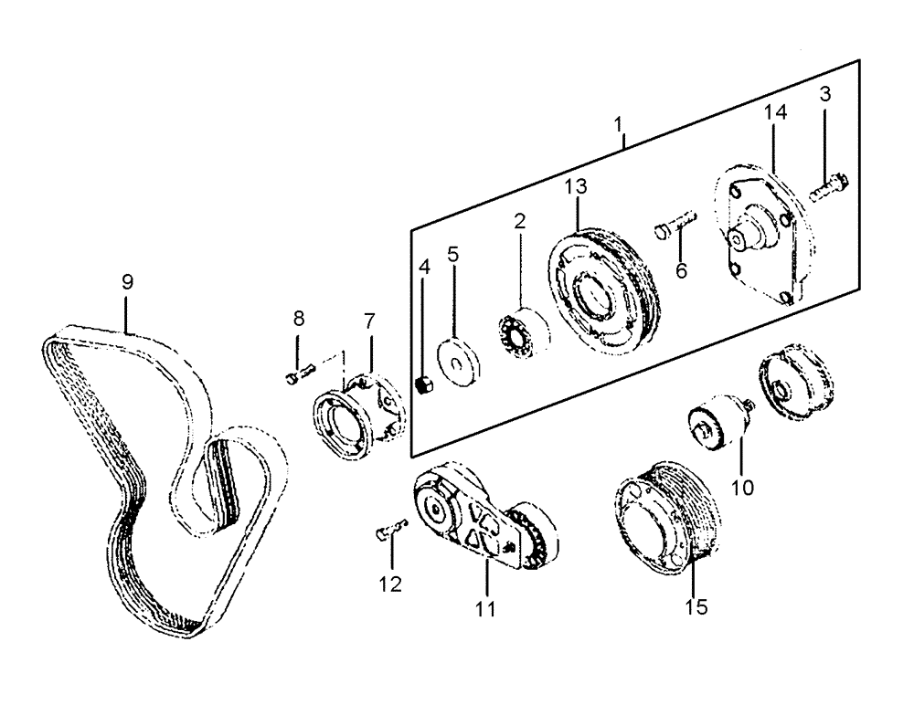 Схема запчастей Case 340B - (01A00010254[001]) - BELT TENSIONER, ENGINE (87584840) (01) - ENGINE