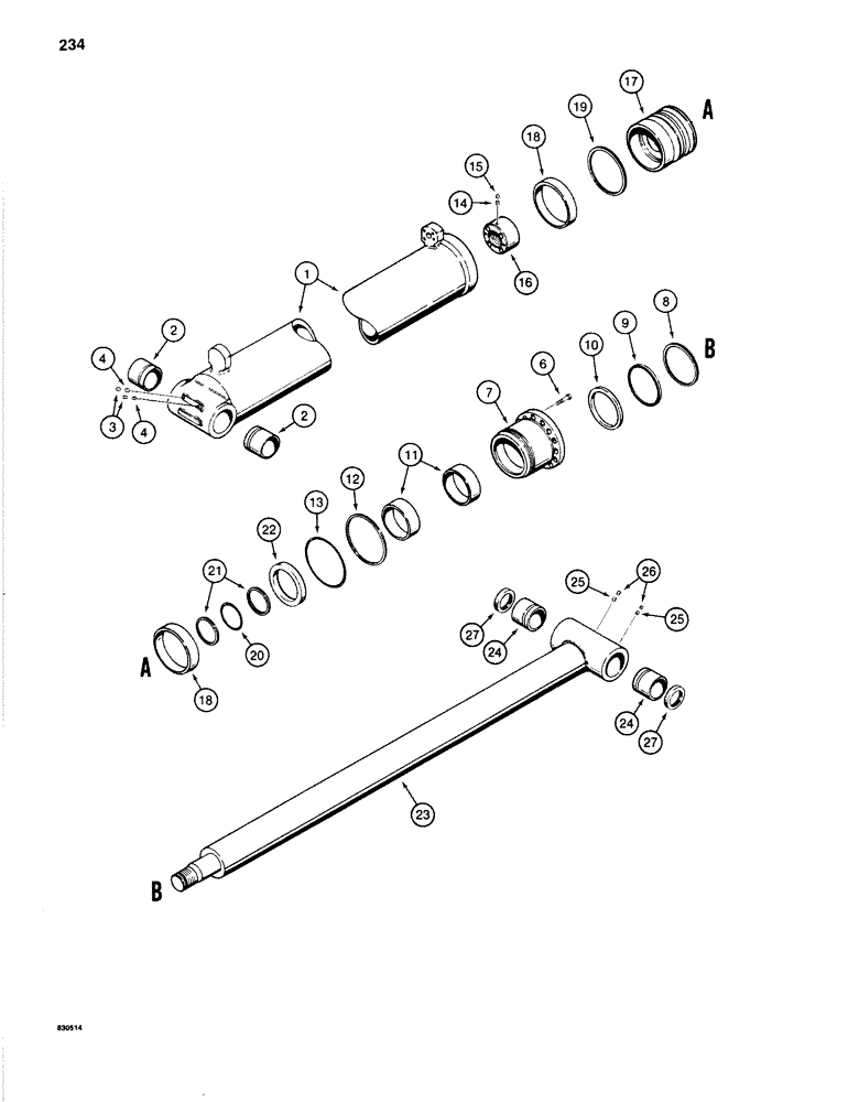 Схема запчастей Case 1280B - (234) - BOOM CYLINDER (08) - HYDRAULICS