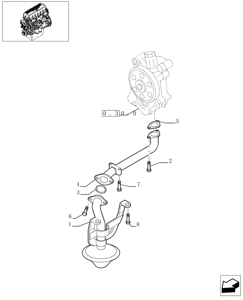 Схема запчастей Case F3BE0684E B003 - (0.30.5[01]) - OIL PUMP PIPING (99478455) 