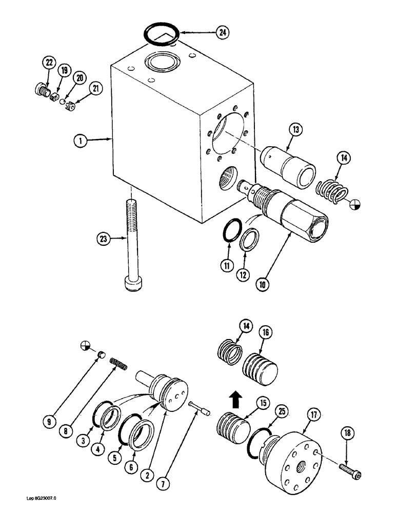 Схема запчастей Case 1088 - (8G-12) - LOAD HOLDING VALVE, WITH BOOM CYLINDERS (08) - HYDRAULICS