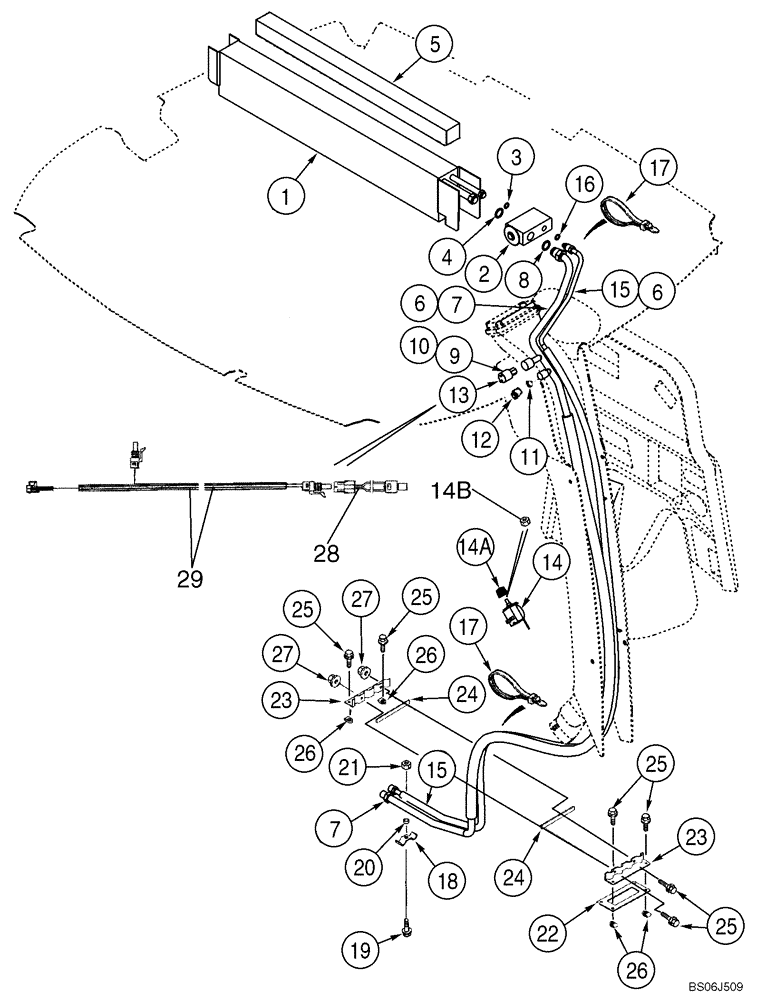 Схема запчастей Case 590SM - (09-63) - CAB - AIR CONDITIONING LINES, EVAPORATOR CORE (09) - CHASSIS/ATTACHMENTS