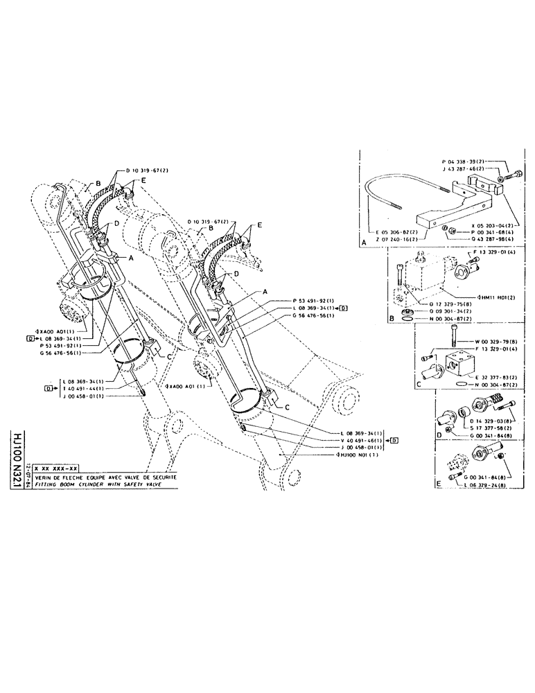 Схема запчастей Case 160CL - (171) - FITTING BOOM CYLINDER WITH SAFETY VALVE (07) - HYDRAULIC SYSTEM