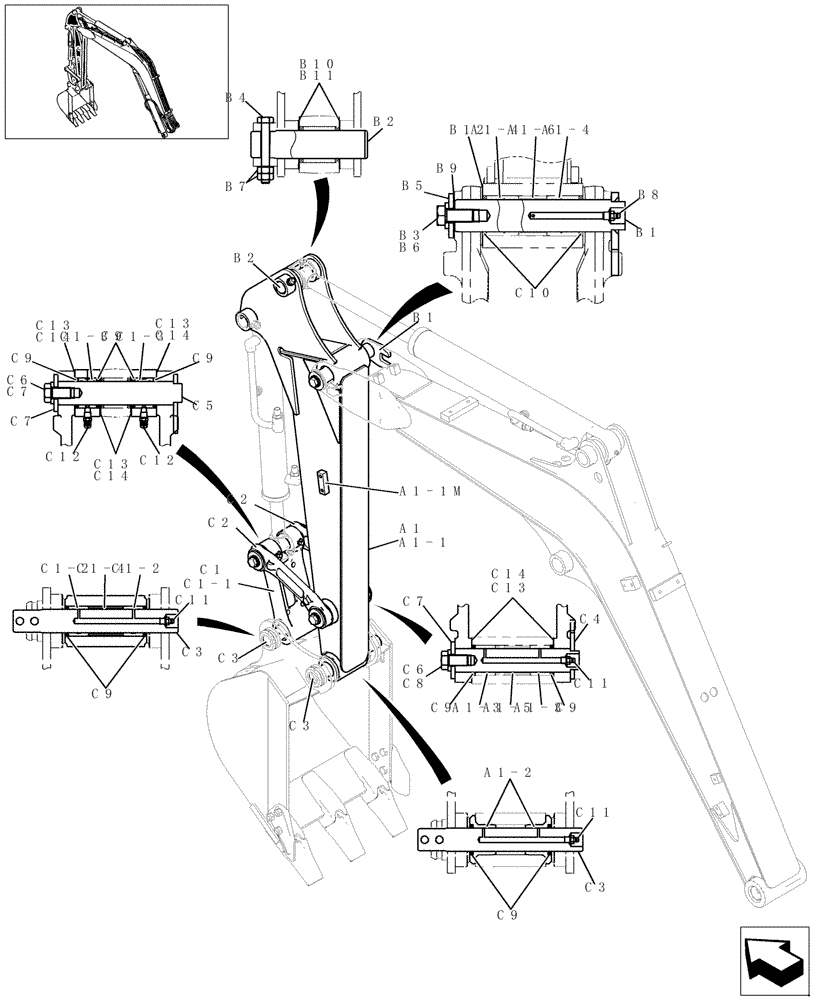 Схема запчастей Case CX27B - (580-01[1]) - DIPPER STICK (1.12M) (84) - BOOMS, DIPPERS & BUCKETS