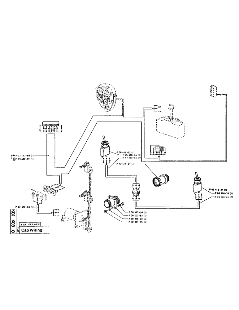 Схема запчастей Case 160CL - (71) - CAB WIRING (06) - ELECTRICAL SYSTEMS