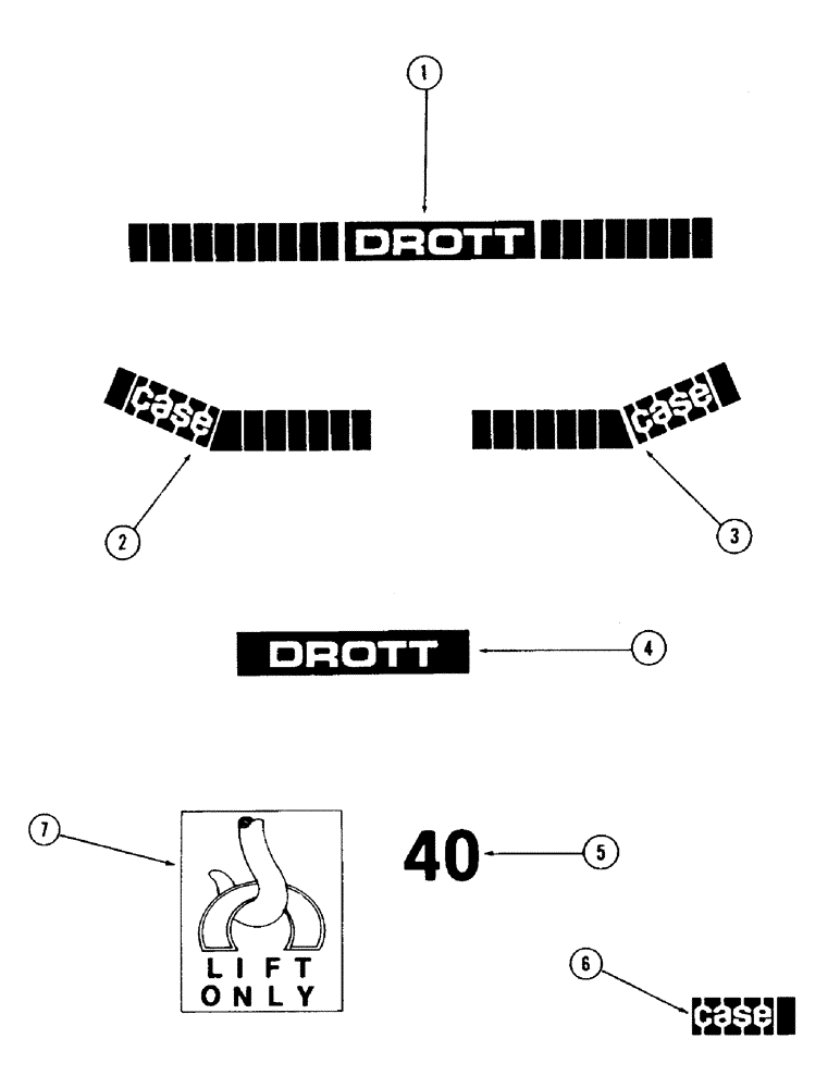 Схема запчастей Case 40 - (296) - DECALS (90) - PLATFORM, CAB, BODYWORK AND DECALS