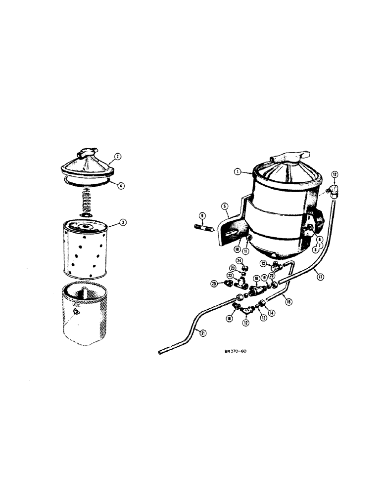 Схема запчастей Case 420B - (040[A]) - ENGINE OIL FILTER - DIESEL 