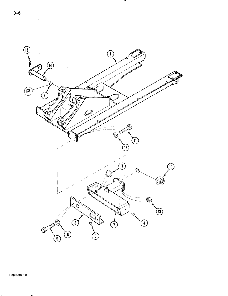 Схема запчастей Case 888 - (9-006) - TURNTABLE FRAME, P.I.N. FROM XXXXX AND AFTER (09) - CHASSIS