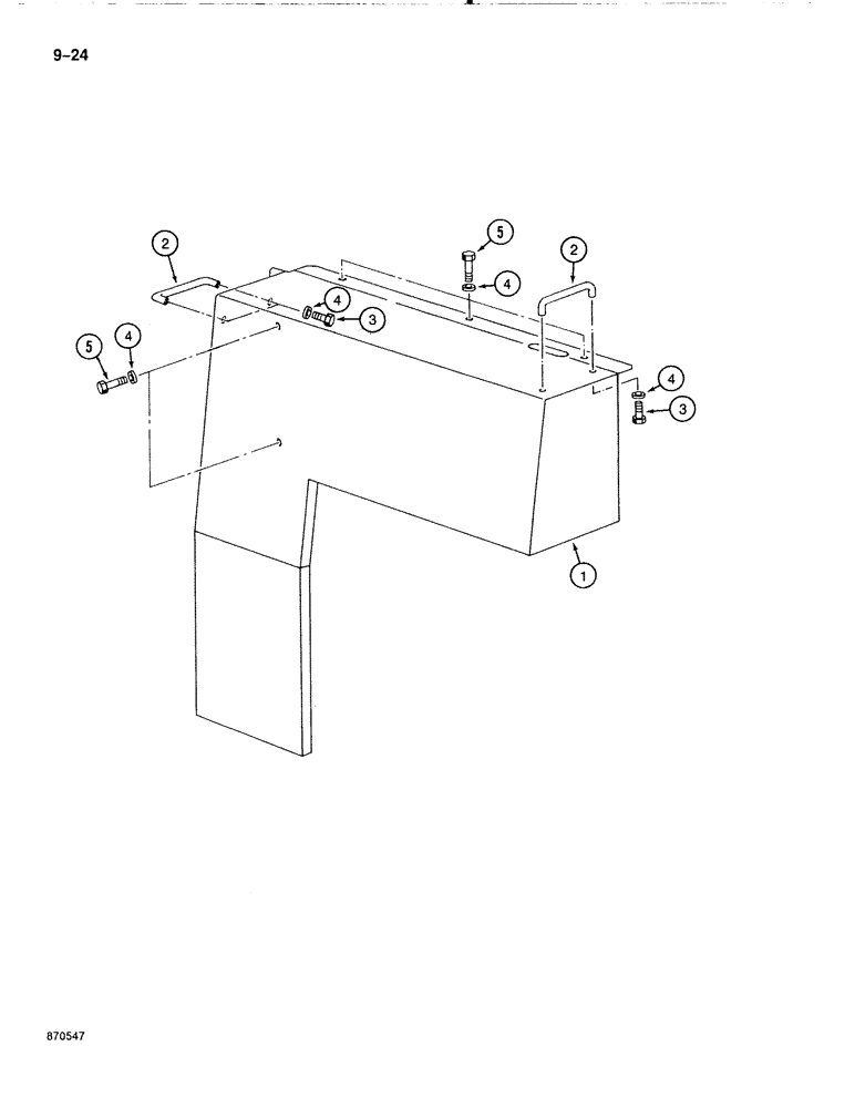 Схема запчастей Case 888 - (9-024) - VALVE PANEL COVER (09) - CHASSIS