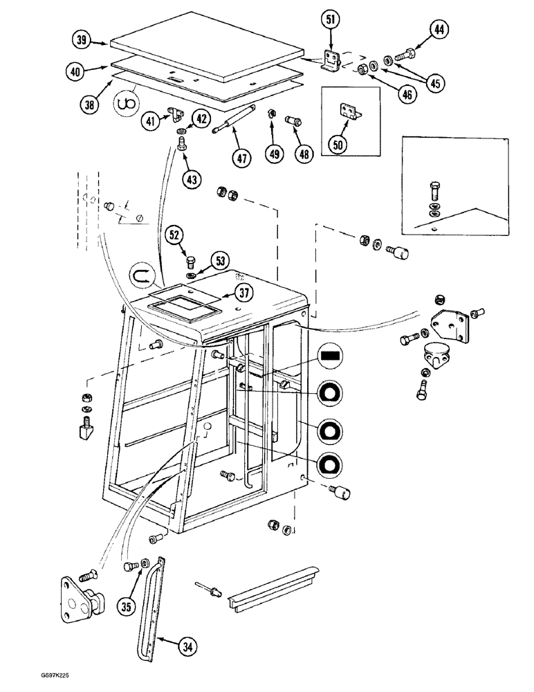 Схема запчастей Case 888 - (9E-04) - CAB, CAB FRAME AND RELATED PARTS (CONT) (09) - CHASSIS