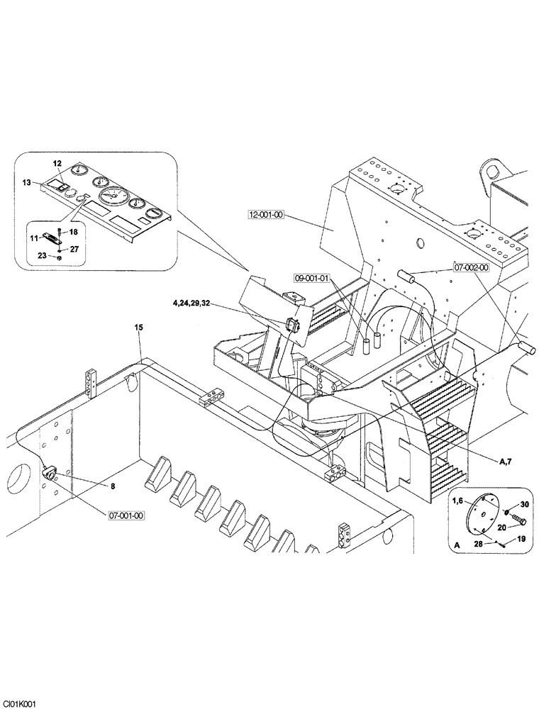 Схема запчастей Case SV228 - (04-007-00[01]) - ELECTRICAL CIRCUIT - DIFFERENTIAL LOCK (06) - ELECTRICAL SYSTEMS