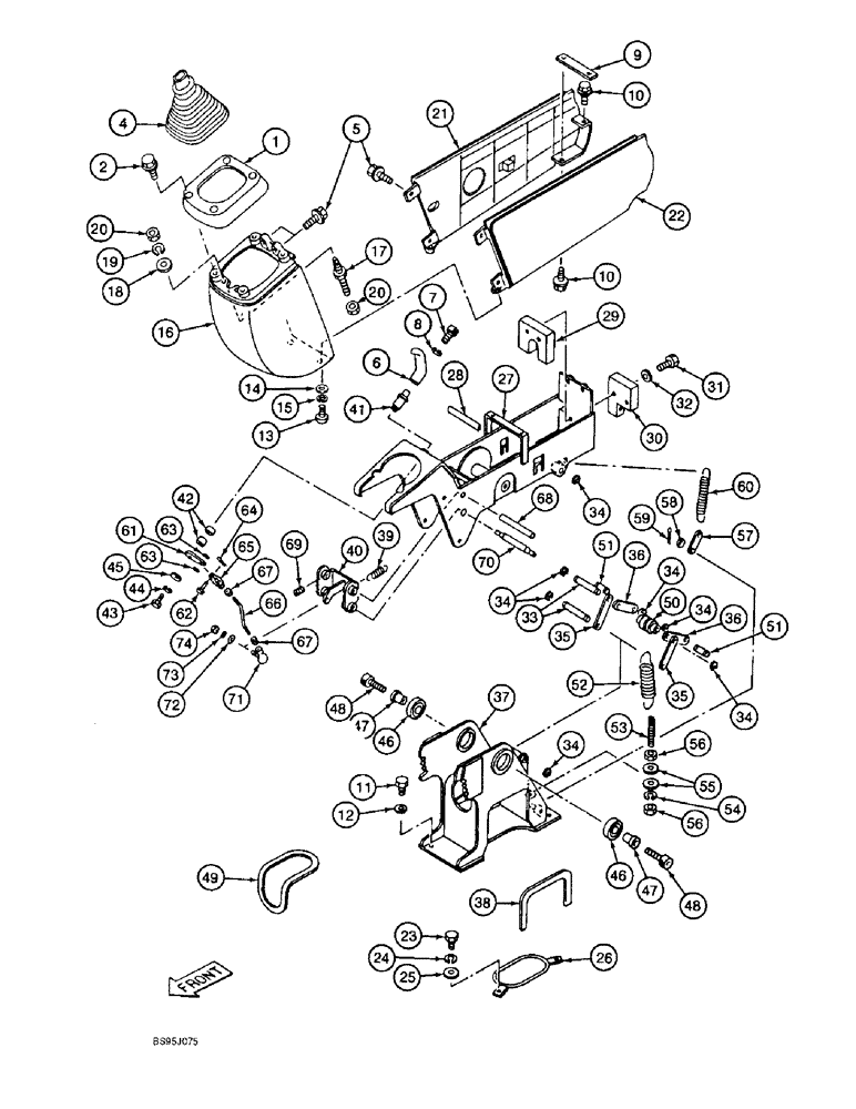 Схема запчастей Case 9030B - (9-034) - RIGHT-HAND CONTROL CONSOLE ASSEMBLY (09) - CHASSIS