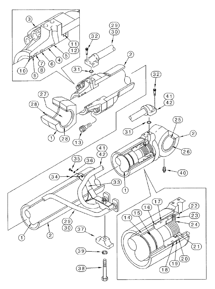 Схема запчастей Case 9050B - (8-160) - CONTROL VALVE, HOUSINGS AND MISCELLANEOUS COMPONENTS (08) - HYDRAULICS