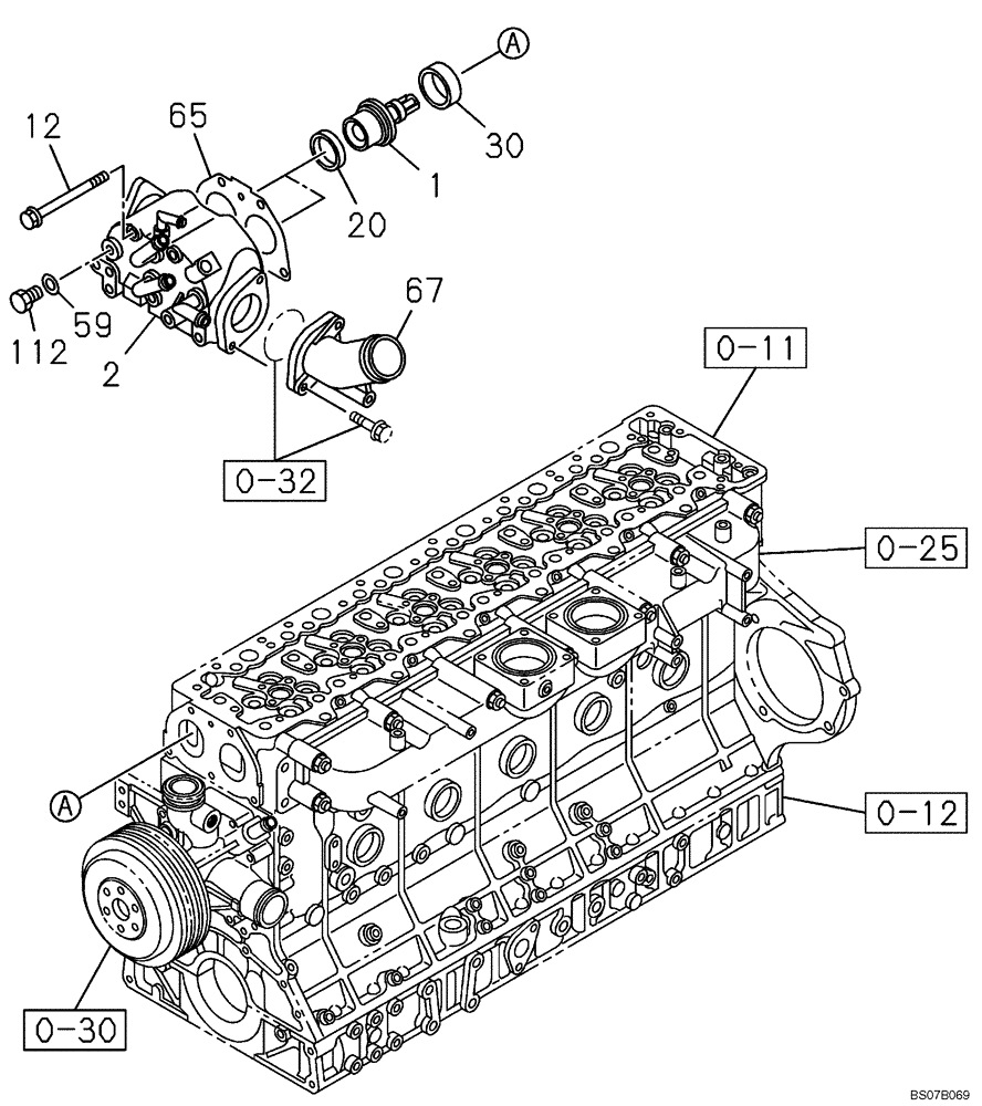 Схема запчастей Case CX460 - (02-28) - ENGINE WATER CIRCUIT - THERMOSTAT (02) - ENGINE