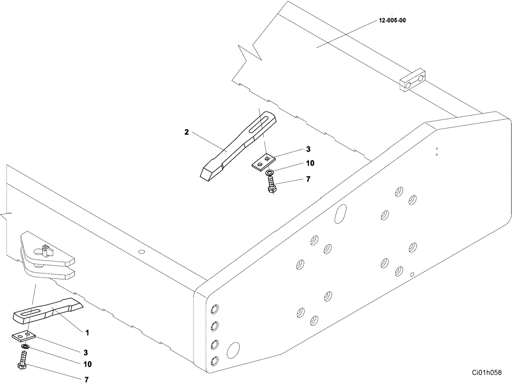 Схема запчастей Case SV223 - (12-007-00[01]) - SCRAPERS (12) - Chassis/Attachments