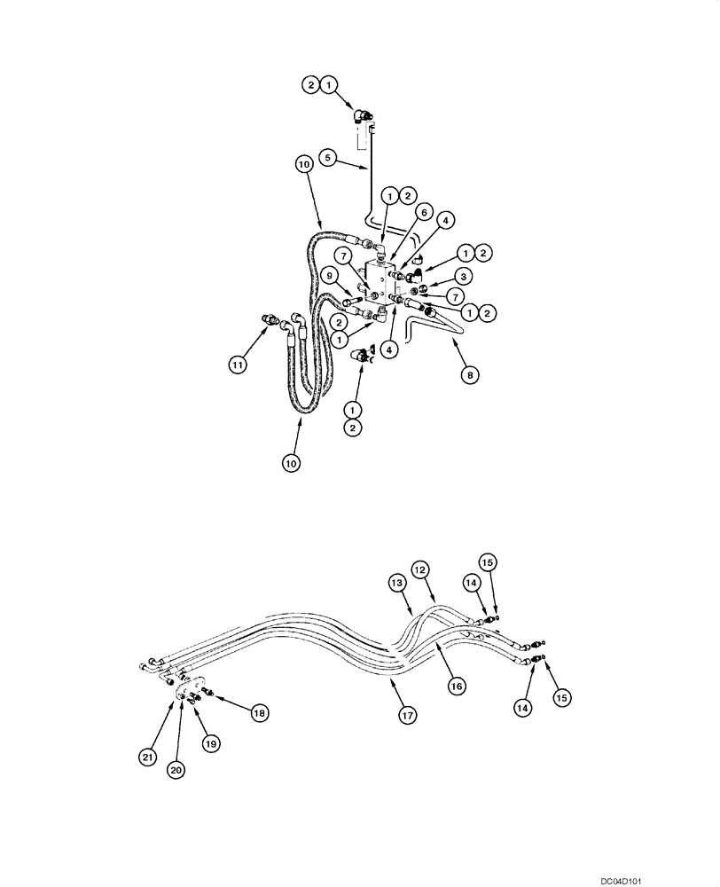 Схема запчастей Case 885 - (08.13[00]) - BLADE HYDRAULIC CIRCUIT - LIFTING (08) - HYDRAULICS