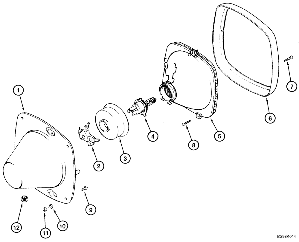 Схема запчастей Case 921C - (04-18) - LAMPS, FRONT (04) - ELECTRICAL SYSTEMS