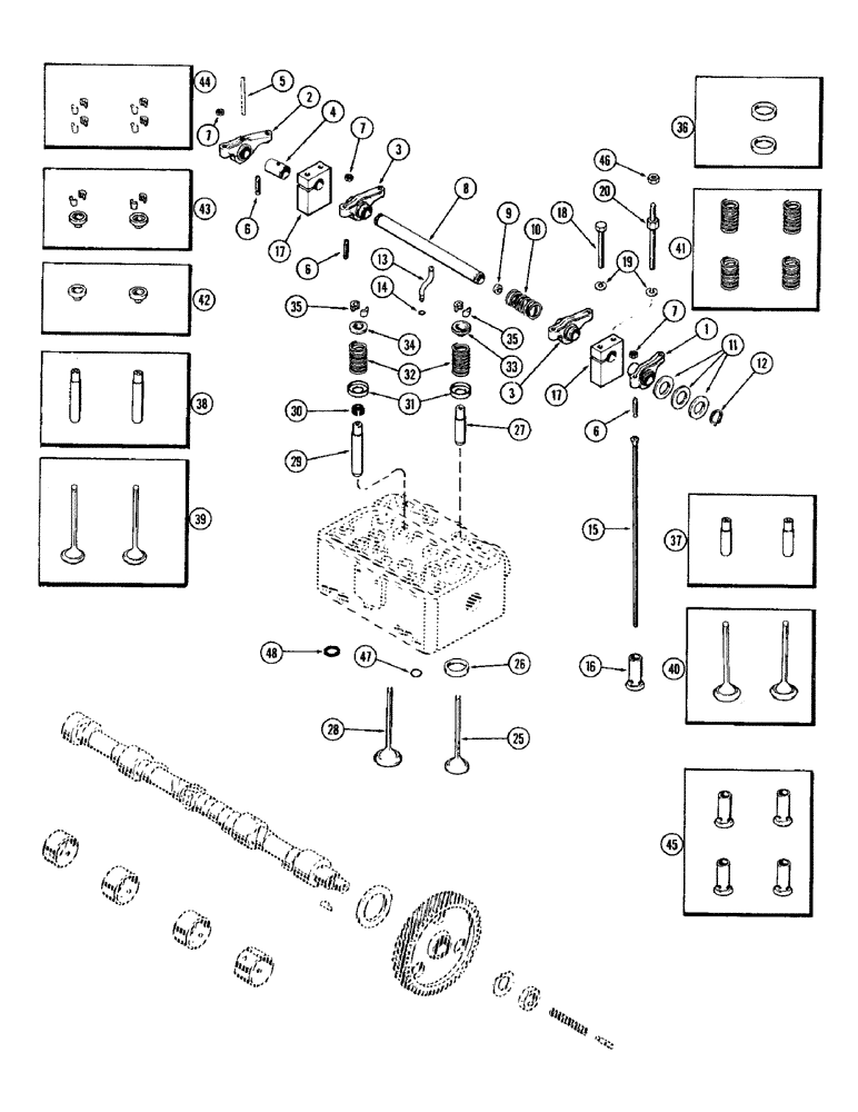 Схема запчастей Case 750 - (015C) - VALVES AND VALVE MECHANISM, (267) DIESEL ENGINE, W/ STAMPED ROCKER ARMS (01) - ENGINE