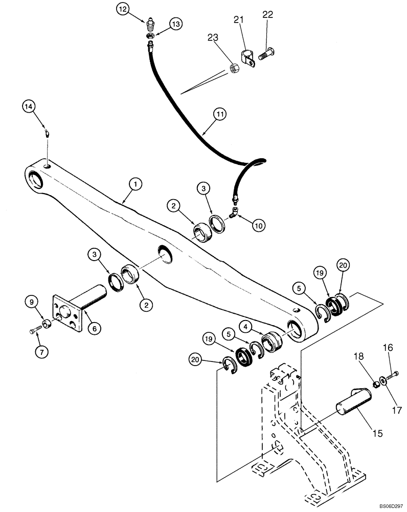 Схема запчастей Case 1150K - (05-11) - SUSPENSION SYSTEM - EQUALIZER BEAM (11) - TRACKS/STEERING