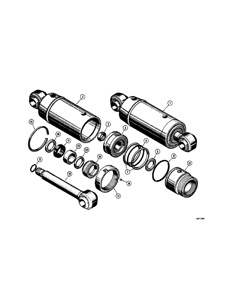 Схема запчастей Case 310G - (226[1]) - D38727 DOZER TILT CYLINDER (07) - HYDRAULIC SYSTEM