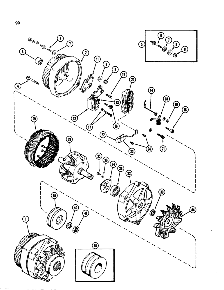 Схема запчастей Case 580SD - (090) - ALTERNATOR (04) - ELECTRICAL SYSTEMS