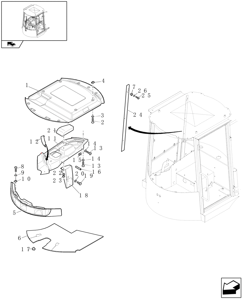 Схема запчастей Case 221E - (439[14]) - CAB: ASSY SET (10) - OPERATORS PLATFORM