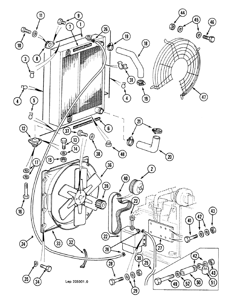 Схема запчастей Case 688C - (2-12) - ENGINE COOLING, (-XXXXX) (01) - ENGINE