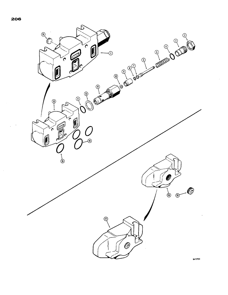 Схема запчастей Case 850 - (206) - D41796 VALVE INLET SECTION (07) - HYDRAULIC SYSTEM