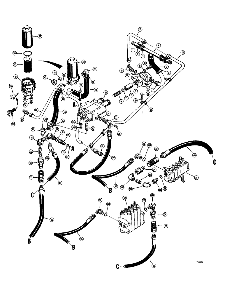 Схема запчастей Case 26 - (030) - LOADER PRIMARY HYDRAULICS, LOADER SN. 5210459 TO 5228720 