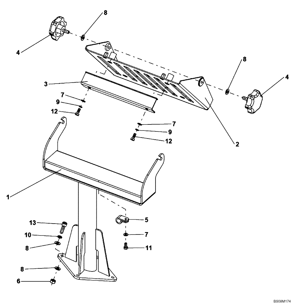 Схема запчастей Case SV212 - (55.640.03) - BRACKET ASSY, GPS (ACE) (55) - ELECTRICAL SYSTEMS