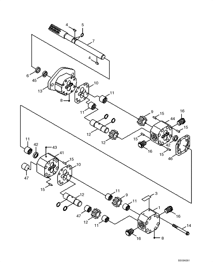 Схема запчастей Case 1221E - (06-33[01]) - AXLE- OIL COOLING PUMP (87700416) (06) - POWER TRAIN