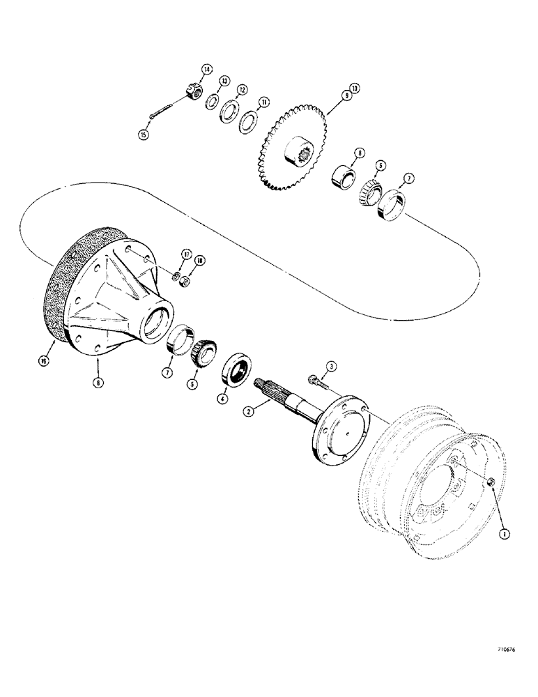 Схема запчастей Case 1530 - (038) - FRONT AND REAR AXLE ASSEMBLY WITHOUT BRAKE (06) - POWER TRAIN