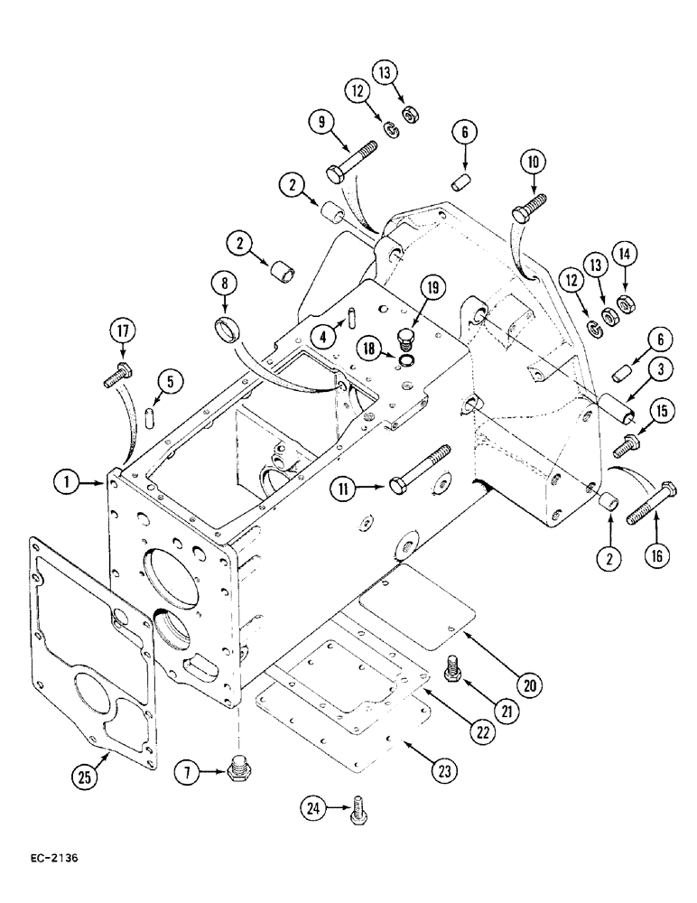 Схема запчастей Case 380B - (6-158) - CLUTCH HOUSING AND CONNECTIONS (06) - POWER TRAIN