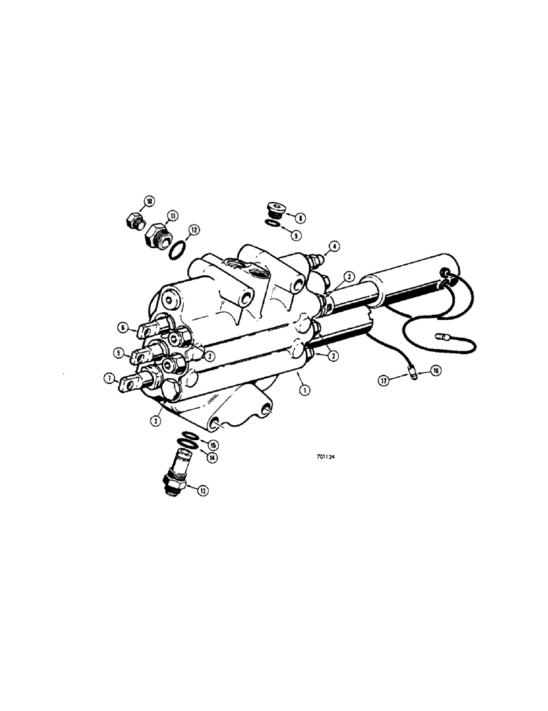 Схема запчастей Case 680CK - (350[1]) - L15308 LOADER CONTROL VALVE - 3 SPOOL BEFORE TRACTOR SER. NO. 9106567 - SOLENOID OPERATED DETENT (35) - HYDRAULIC SYSTEMS