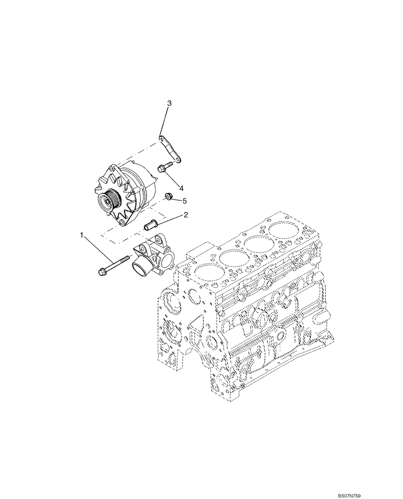 Схема запчастей Case 650L - (55.301.02) - ALTERNATOR - MOUNTING (55) - ELECTRICAL SYSTEMS