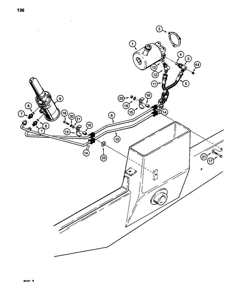 Схема запчастей Case 480D - (136) - STEERING HYDRAULIC CIRCUIT, STEERING PUMP TO STEERING CONTROL VALVE (41) - STEERING