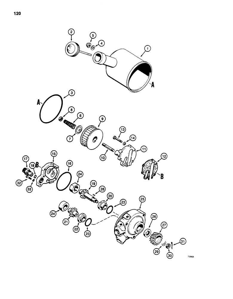 Схема запчастей Case 586D - (120) - D84179 POWER STEERING PUMP, TWO WHEEL DRIVE MODELS, *BEFORE TRACTOR S/N 9879000 (41) - STEERING