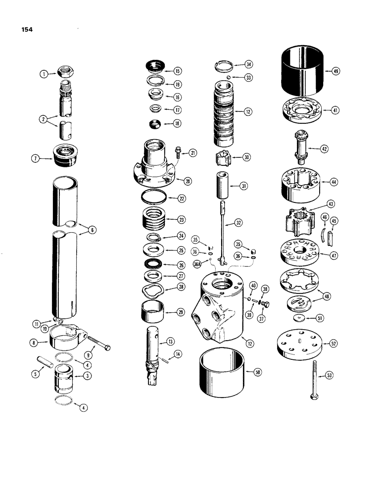 Схема запчастей Case 480C - (154) - STEERING COLUMN AND CONTROL VALVE (41) - STEERING