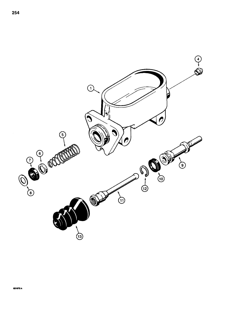 Схема запчастей Case 586D - (254) - D127519 BRAKE MASTER CYLINDER (33) - BRAKES & CONTROLS