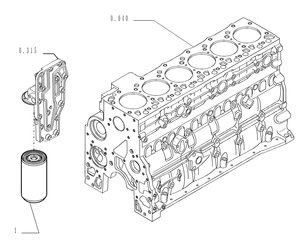 Схема запчастей Case 1850K - (0.302[01]) - OIL FILTERS - ENGINE (01) - ENGINE