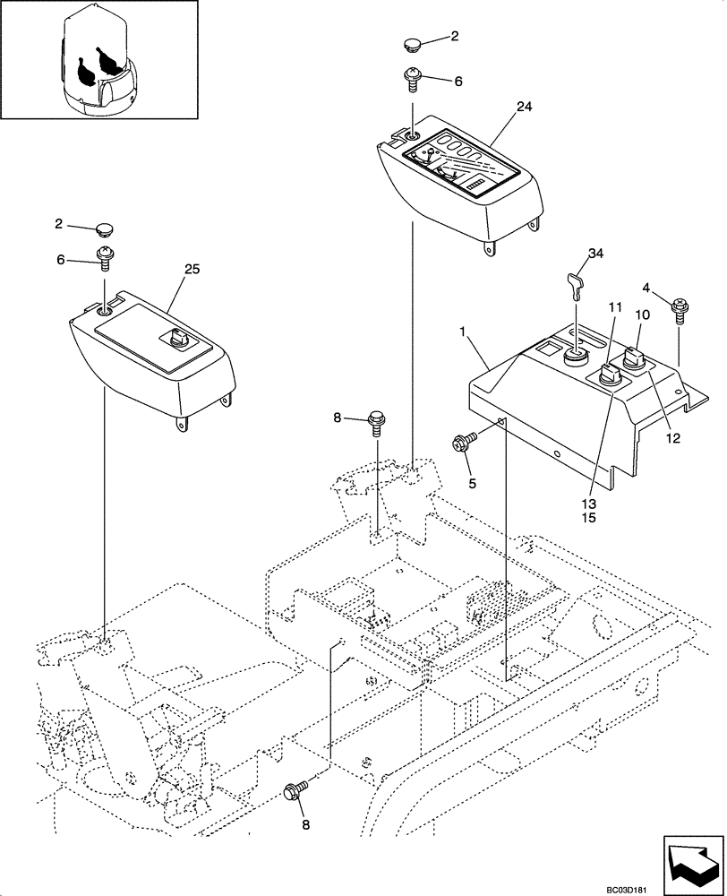 Схема запчастей Case CX36 - (09-37[00]) - INSTRUMENT PANEL ASSY - CAB (09) - CHASSIS/ATTACHMENTS