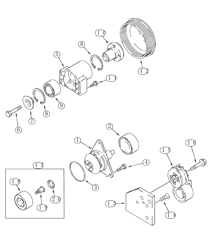 Схема запчастей Case 821C - (02-18) - WATER PUMP SYSTEM (02) - ENGINE