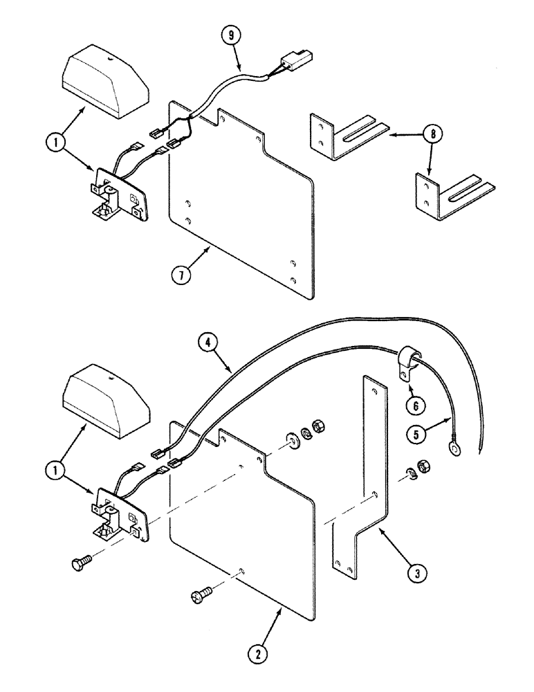 Схема запчастей Case 580SK - (4-84) - REAR NUMBER PLATE AND LAMP (04) - ELECTRICAL SYSTEMS