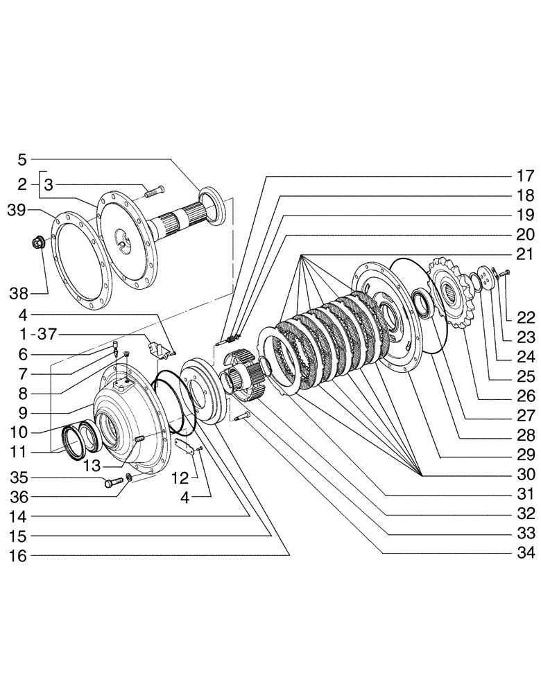 Схема запчастей Case 845B - (06-10[01]) - REAR AXLE, WHEEL HUB ASSY (06) - POWER TRAIN