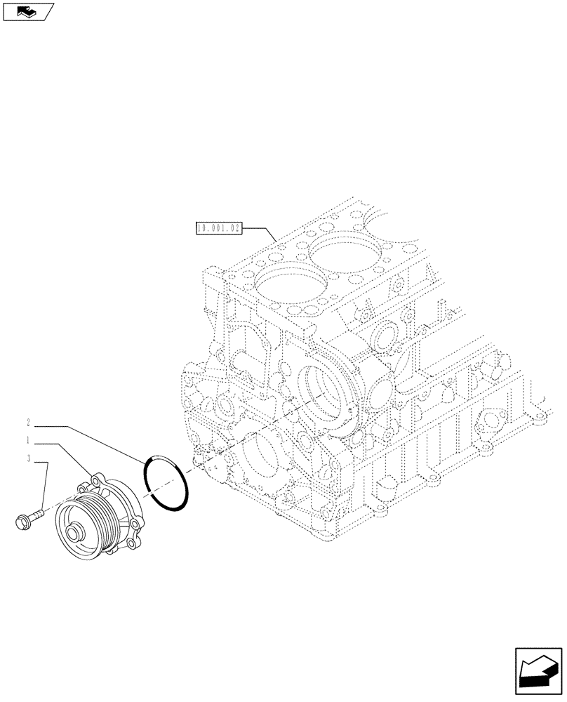 Схема запчастей Case F3BE0684N E915 - (10.402.02) - WATER PUMP (504154377) (10) - ENGINE