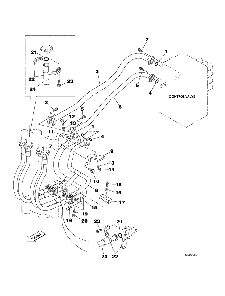 Схема запчастей Case CX460 - (08-09) - HYDRAULICS - BOOM (08) - HYDRAULICS