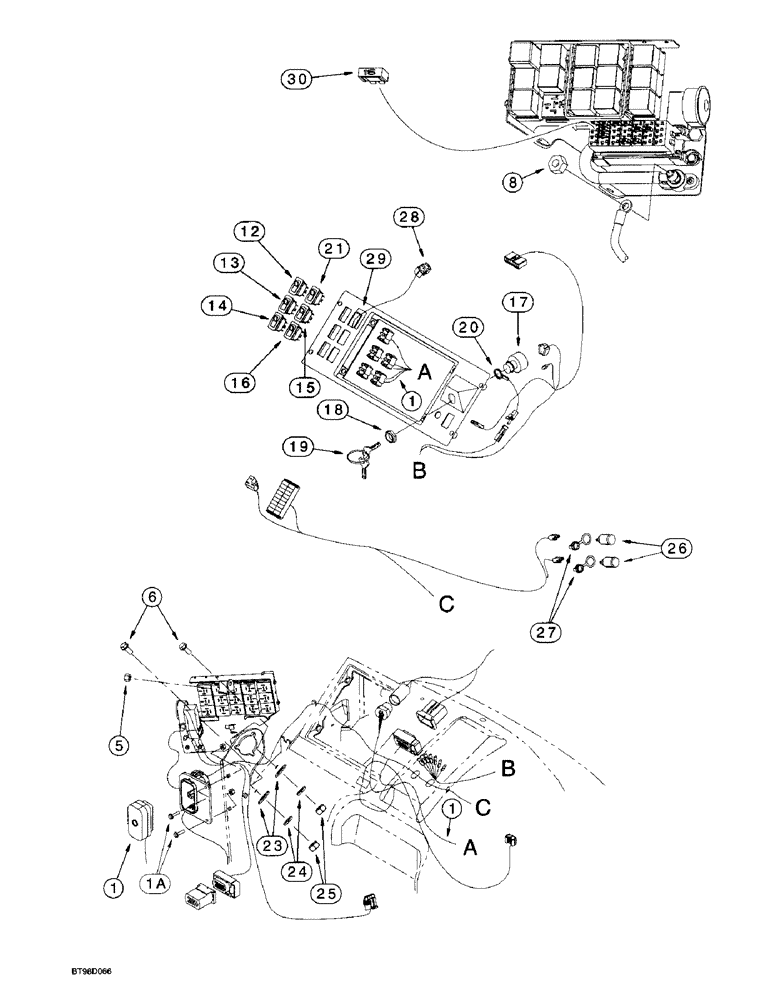 Схема запчастей Case 580L - (4-20) - SIDE CONSOLE INSTRUMENT HARNESS AND CONNECTIONS (04) - ELECTRICAL SYSTEMS