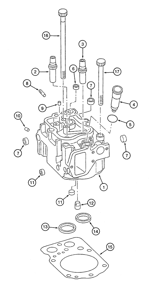 Схема запчастей Case 9050B - (2-38) - CYLINDER HEAD, 6D22-T ENGINE (02) - ENGINE