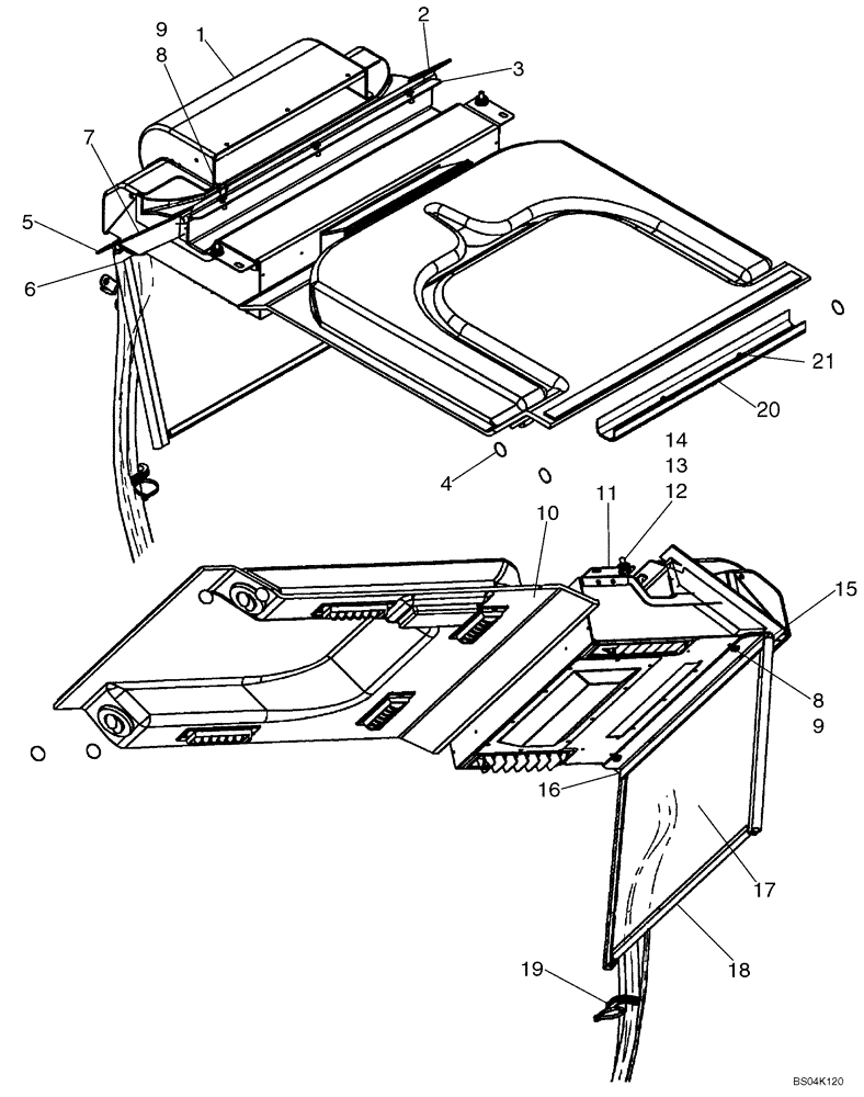 Схема запчастей Case 445CT - (09-39) - HEATER - MOUNTING (09) - CHASSIS